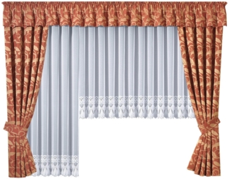 Stickereien Plauen Gardine Diana (1 St), Kräuselband, transparent, veredelt mit echter Plauener Spitze Stickerei