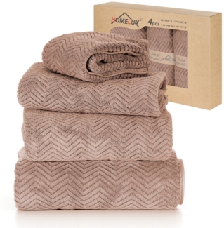 HOMELUX Handtuch Set 2 / 3 / 4 teilig Badetuch Set + Towel saugstarkes Frottiertücher Set, (Badetuch, 4-St), Saugstark mit griffiger Oberfläche