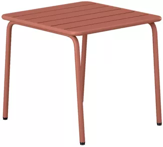 Vente-unique - Garten-Beistelltisch quadratisch - Metall - Terracotta - MIRMANDE von MYLIA