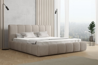 Polsterbett Doppelbett GIULIA 200x200cm Stoff Freya Cappuccino