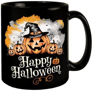 speecheese Tasse Großer Kürbis mit Hexenhut Tasse - Happy Halloween