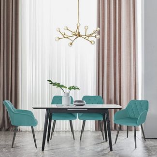 Woltu Esszimmerstuhl (6 St), Sessel mit Armlehne Rückenlehne mit Metallbeinen