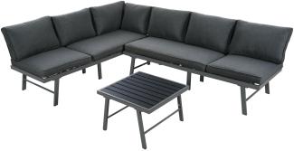 Merax Garten-Lounge-Set aus Aluminium, Gartenmöbel-Set, Lounge-Set für 5-6 Personen, Grau