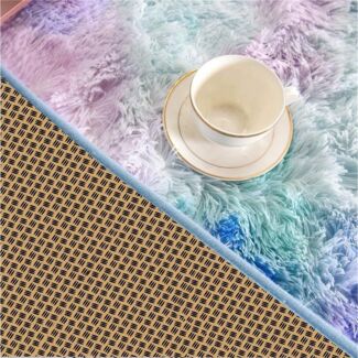 LuxusKollektion Hochflor-Teppich Teppich Hochflor Shaggy Flauschig Wohnzimmer Blau Lila 160 x 230 cm