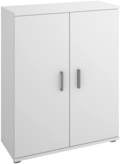 Dmora 2-türiger Mehrzweckschrank Ararat, Multifunktionaler Schuhregalschrank, Aufbewahrungsschrank, 61x35h80 cm, Weiß