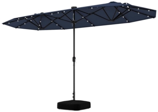 COSTWAY Sonnenschirm, 400 x 200 cm, LED-Solar-Beleuchtung, mit Ständer