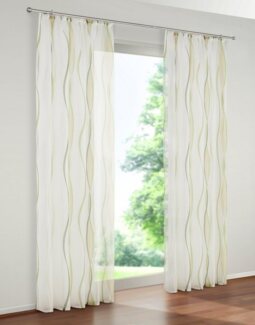 my home Gardine Dimona, Kräuselband (2 St), transparent, Voile, 2er-Set, Bestseller, Polyester, Wellen