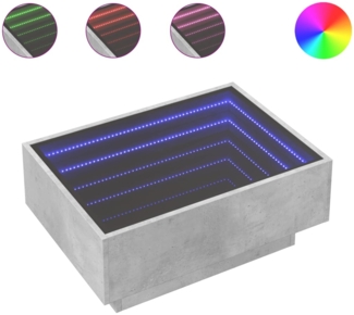 vidaXL LED-Couchtisch Betongrau 70x50x30 cm Holzwerkstoff 847514