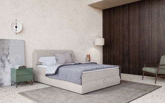 COTTA Boxbett Cooper, inkl. Topper, Bettkasten und verstellbarem Kopfteil