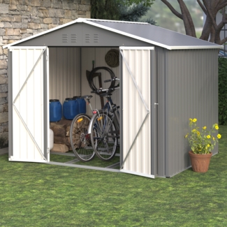 Metall-Tool-Shed, 8x6FT, mit Klapptür, ideal für Gartengeräte und Werkzeugaufbewahrung, Metall, anthrazit, 8x6FT