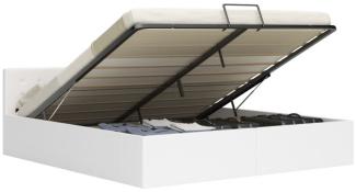 vidaXL Stauraumbett Hydraulisch Weiß Kunstleder 160×200cm 285520