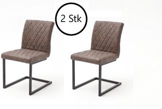 Freischwinger >KANSAS / KIAN< 2er-Set in braun - 47x86x63cm (BxHxT)