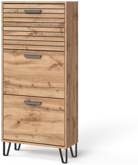 Vicco Schuhkipper Eiche Wotan 62 x 130 cm mit 3 Fächern, Amber