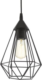 Eglo 94187 Hängeleuchte TARBES E27 1X40W Kunststoff, Stahl schwarz H:110cm Ø17,5cm dimmbar