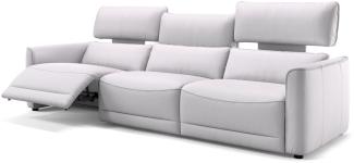 Sofanella Dreisitzer GALA Leder XXL Couch in Weiß S: 222 Breite x 101 Tiefe