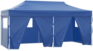 vidaXL Profi-Partyzelt Faltbar mit 4 Seitenwänden 3×6m Stahl Blau 48865