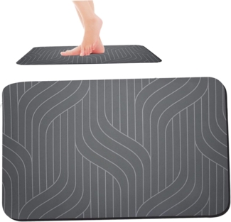 Badematte aus Stein, schnelltrocknende Badematte, rutschfeste Badezimmermatte, Badebodenmatte, Teppich, 40x60cm, grau.