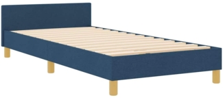 vidaXL Bettgestell mit Kopfteil Blau 100 x 200 cm Stoff 3344787