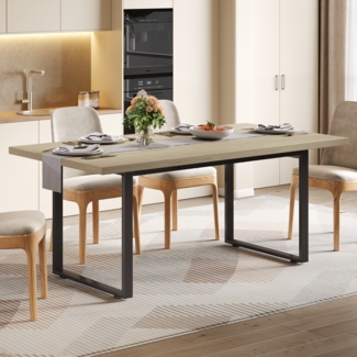 Esstisch 160×80×75 cm MDF-Holzplatte Metallgestell stabil modern Esszimmerküche Familien Tisch 6–8 Personen