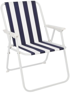 Mojawo Campingstuhl, klappbar, Stahlgestell / Textil, 53 x 46 x 74 cm, Blau / Weiß