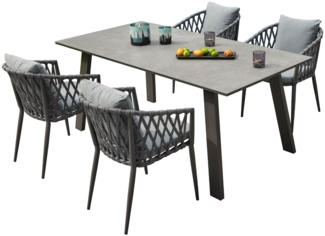 Dining-Set Sunrepo / Sunrepo / Sunrest , Rope , Schwarz , 0 x 0 x 0 cm