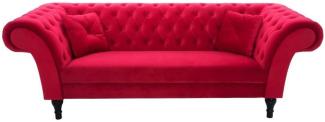 Casa Padrino Chesterfield Sofa in Rot 225x90 x H. 79 cm