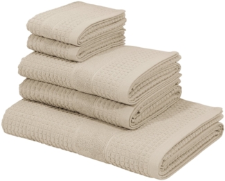 KangaROOS Handtuch Set Summer, Duschtuch, Handtuch, Gästeücher, Frottier (Set, 5-St), einfarbiges Handtuch-Set aus 100% Baumwolle, Hoch-Tief-Effekt