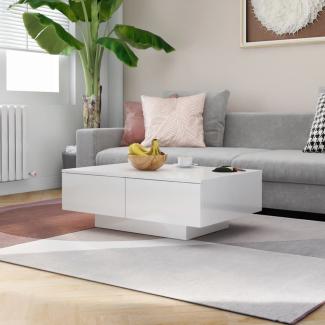 vidaXL Couchtisch Hochglanz-Weiß 90x60x31 cm Holzwerkstoff 804181