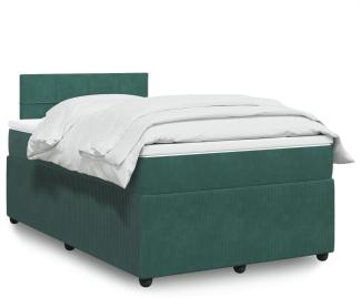 vidaXL Boxspringbett mit Matratze Dunkelgrün 120x190 cm Samt 3289989