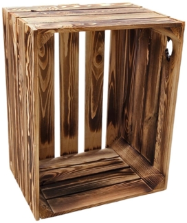 Holzkiste Obstkiste Weinkiste neu geflammt 50 x 40 x 30cm massiv und robust