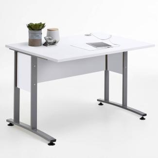 Büro-Schreibtisch 120cm COLUMBUS-10 in Brilliantweiß matt - B x H x T ca. : 120 x 75 x 80 cm