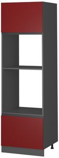 Mikrowellenschrank R-Line Rot 60 cm J-Shape Vicco