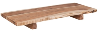 Deko-Holzbrett - braun - mit Standfüßen - ca. 50 x 20 x 5 cm
