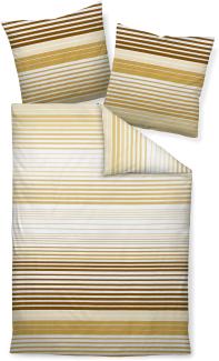 Janine J.D. Mako-Satin Bettwäsche 155x220 Streifen gelb bernstein 87061-03