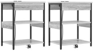 vidaXL Nachttisch 2 pcs Grau Sonoma Holzwerkstoff 859542