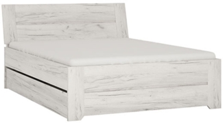 Doppelbett Jugendbett Angel 160x200 cm mit Bettschublade weiß/eiche