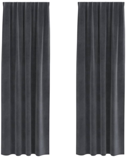 vidaXL Vorhänge mit Vorhängen 2 pcs Hellgrau 140 x 245 cm Samt 4107261