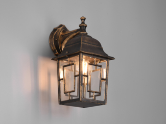 TRIO Leuchten LED Außen-Wandleuchte, LED wechselbar, Warmweiß, Wandlaterne hängend, Fassadenbeleuchtung Haus-wand Haustür, Höhe 30cm