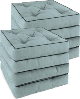 Aspero Sitzauflage 8 Stuhlkissen 40x40 cm Padua, Gepolsterte Outdoor Auflage mit Steppung