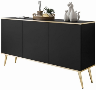 Lookway Kommode OXFORD K160 Die dreitürige Sideboards auf goldenen Füßen