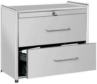 Kerkmann Hängeregistraturschrank Artline 2 OH 100x47x80 cm Chrom weiss