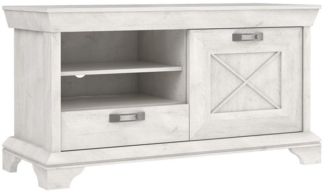 Newroom Lowboard Lucy, TV Lowboard Pinie Weiß Modern Landhaus TV Schrank Fernsehtisch