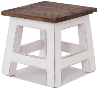 DESIGN DELIGHTS Hocker Fusshocker PALO, 27x26cm (HxB), rustikaler Holzhocker Massivhocker
