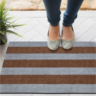 Karat Fußmatte Türmatte Fulda Braun/Anthrazit, Sauberlaufmatte, Schmutzfangmatte, rechteckig, für den Innen- und überdachten Außenbereich