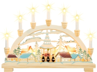 SIKORA Schwibbogen LB11-2 liebevoll colorierter LED Lichterbogen Motiv STERNSINGER, mit elektrischer Beleuchtung B:45cm