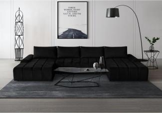 Beautysofa Ecksofa Costa U, inkl. Schlaffunktion, Bettkasten, modernes Lounge-Ecke für Wohnzimmer, U-Form Polsterecke aus Velourstoff, Wohnlandschaft