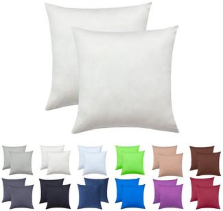 NatureMark 2er Set Jersey Kissenbezüge – Elastisch, weich, atmungsaktiv und hautfreundlich – Waschbare Kissenhülle - 40x40 - Natur/Creme