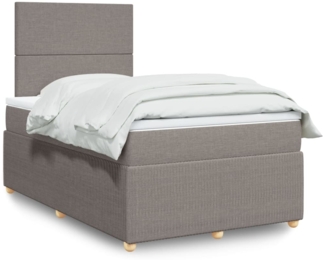 vidaXL Boxspringbett mit Matratze Taupe 120x190 cm Stoff 3294292