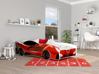 AJKmeble Autobett Kinderbett Jugendbett 80x160cm Gamerbett 18 DESIGNS WÄHLBAR (MADE IN EU - für Jungen und Mädchen, Paw Patrol Rennwagen, 160x80cm, beklebtes Spielbett für Ihr Kinderzimmer), VIELE DESIGNS WÄHLBAR