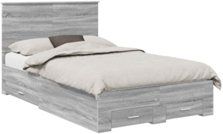 vidaXL Bettrahmen Graues Sonoma 120x190 cm Holzwerkstoff 3409672